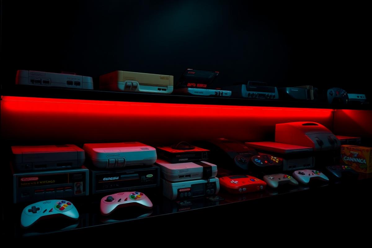 Vintage retro consoles collection